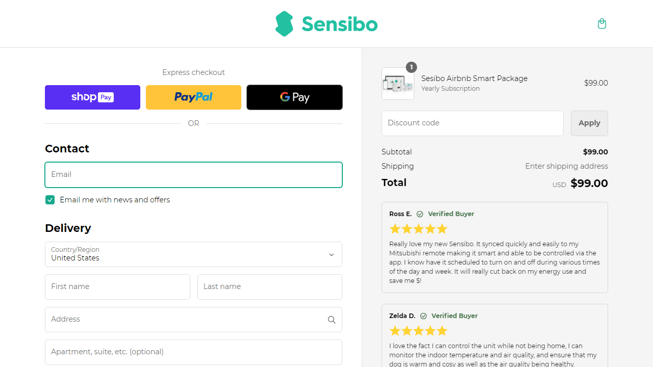 How to apply Sensibo coupon code